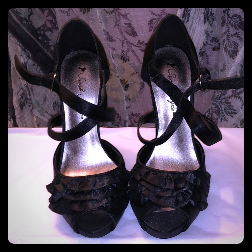 Black Satin Heels